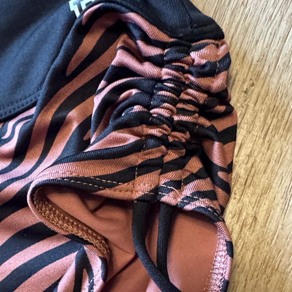 PINK Victoria's Secret Zebra Print Swim Shorts - Black and Pink - Picture 4 of 5